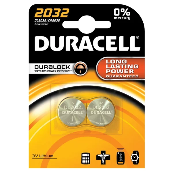 Baterija litij dugmasta 3V pk2 Duracell 2032 blister