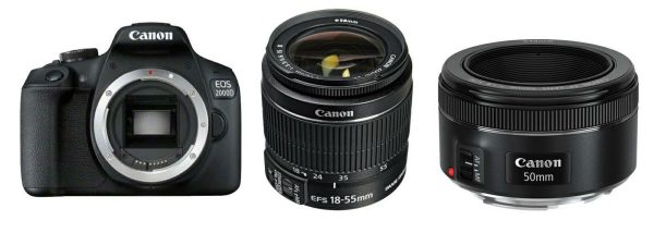 0148005 Digitalni Fotoaparat Canon Eos 2000d Ef S 18 55mm Is Ii Ef 50mm F 1 8 Stm 020301016
