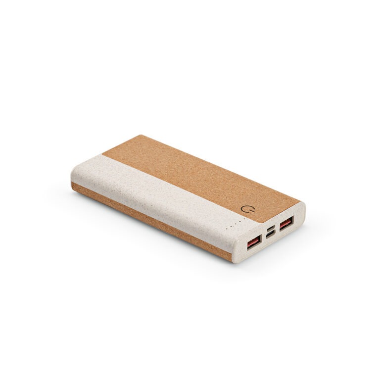 0046381 archimedes powerbank cork and wheat straw 10000mah 15w